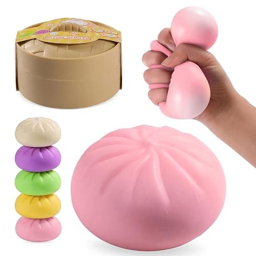 Dumpling Squishy Mystery Box, Dumplings Squeeze Stress Balls for Kids & Adults, Sensory Fidget Toys for Anxiety Relief, Crazy Fun Surprise Dumpling Ideal Gift for Boys,Girls,Teens(Pink) - Image 1
