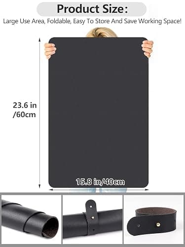 (MAT ONLY) Nail Art Table Mat, Nail Arm Rest Pad for Acrylic Nails, Soft Microfiber PU Leather Nail Mat for Table, Foldable Nail Hand Rest Pillow Manicure Pad, Acrylic Nail Desk Mat for Nail Cushion thumbnail 6