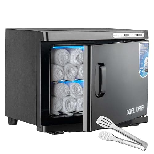 Hot Towel Warmer Cabinet with LED Light - JXSDLIY 23L Large Capacity Towel Cabinet for Bathroom 2-in-1 Professional Hot Towel Warmers for Facials SPA Massage Salon Heats Up Quick Towel Heater (black) - Image 1