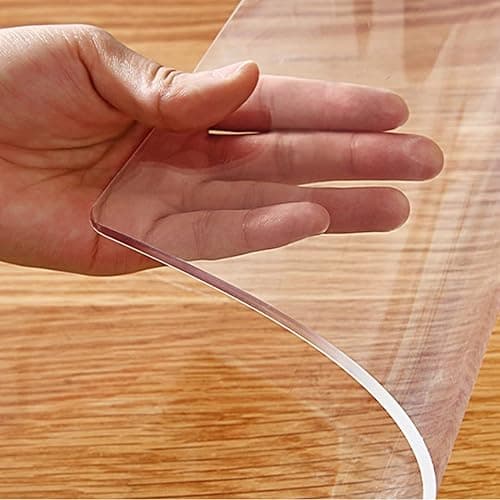 Clear Vinyl Table Protector 12x50 Inch PVC Plastic Table Cover Cloth Office Computer Laptop Writing Desktop Protection Mat Easy Clean Dining Coffee End Table Pad Waterproof Heat-resistant Non-slip - Image 1