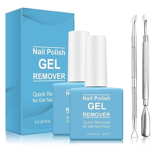 2 Pack Gel Nail Polish Remover, Gel Polish Remover for Nails, Easily Magic Soak-Off Gel Polish in 2-5 Minutes - Safe, No Need For Foil, Soaking Or Wrapping (with 1 Cuticle Pusher and Nail Scraper) - Image 1