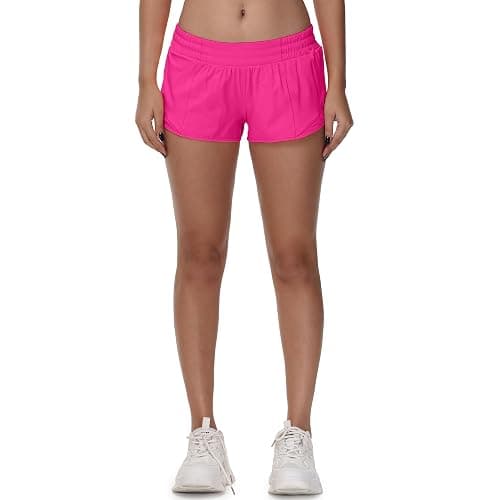 MCEDAR Women's Running Shorts Low Waisted 2.5",Lightweight Active Workout Quick Dry Gym Athletic Sports Shorts Zip Pocket - Image 1