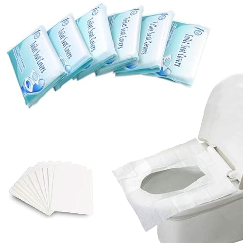 MAIYADUO 60PCS Disposable Toilet Seat Covers, Flushable Toilet Seat Covers for Kids Adults Pregnant Women, Disposable Toilet Seat Cover for Travel, Use in Public Toilets - Image 1