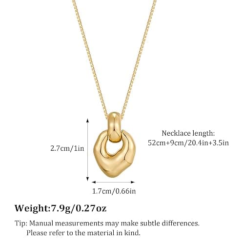 HESSAWELL Gold Pendant Necklace for Women Statement Gold Silver Necklace Trendy Jewelry for Women thumbnail 6