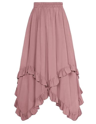 Scarlet Darkness Long Skirts for Women High Waist Renaissance Skirt Maxi Skirt with Pockets - Image 1