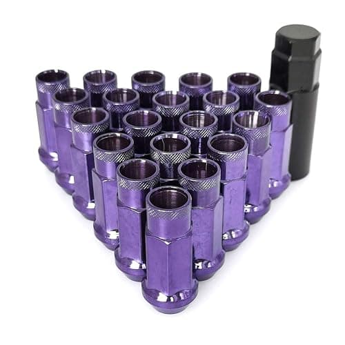 SOROPARTS Lug Nuts M12x1.5 Open End Wheel Nuts,Taper Acorn Seat, Forged Locknut Racing Nut 20 Set 2 Pieces Total 22 Pieces and 1 Nut Socket Key (Purple M12 x P1.5) - Image 1