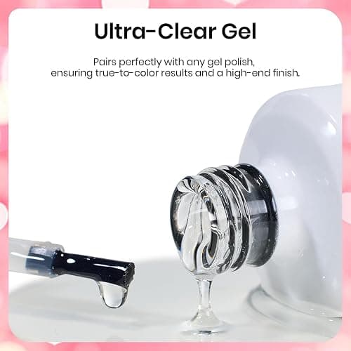Beetles Blooming Gel Nail Polish Kit - Hema Free Clear Blooming Gel with Red Nail Polish & Nail Art Brush, Soak Off UV/LED for Flower Marble Watercolor Nail Designs DIY Gift Set thumbnail 6