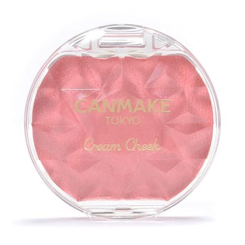 CANMAKE Cream Cheek (Pearl Type) 0.14 oz (4.0 g), Glossy, Highly Colored, Polarized Pearls (P01 Peach Dazzle) - Image 1