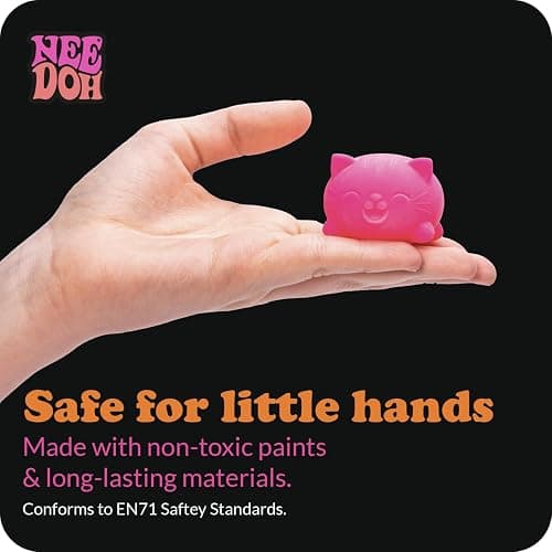 Schylling NeeDoh Teenie Cool Cat - Sensory Squeeze Toy - Contains 3 Mini Groovy Globs - 1.5" Wide - Color May Vary (Pack of 1) thumbnail 6