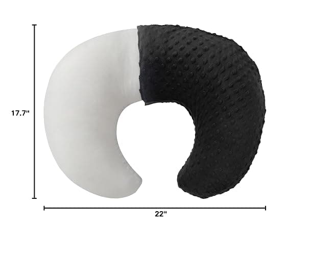 Nursing Pillow and Positioner with Cover for Breastfeeding and Bottle Feeding, Propping Baby, Tummy Time, Baby Sitting Support, Awake-Time Support (Black, 22" x 17.7" x 5.9") thumbnail 3