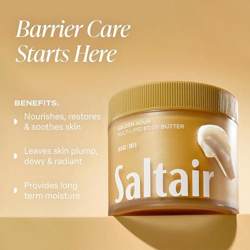 Saltair Multi-Lipid Body Butter – Hydrating 24-Hour Moisture – Body Cream for Soft Skin & Barrier Support – Ceramides, Coconut Oil & Shea Butter for Dry Skin Care – Golden Hour, 10oz thumbnail 2