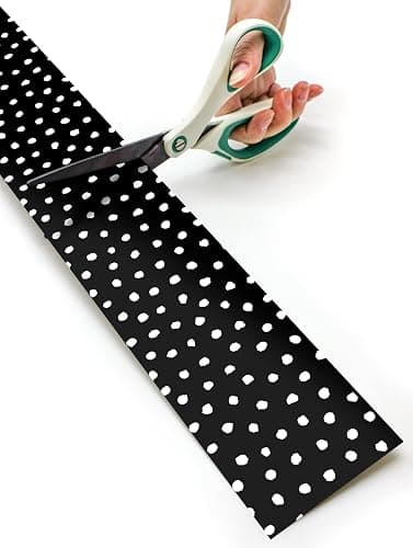 Teacher Created Resources White Painted Dots on Black Straight Rolled Border Trim (TCR8911) thumbnail 6