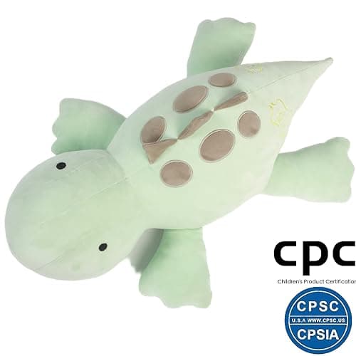 Crillop 4LB Cute Weighted Stuffed Animals Plush - Calming Weighted Stuffed Animals for Anxiety 24 inch Soft Weighted Dinosaur Plush Toy Pillow for Adults and Children (Green Dinosaur) thumbnail 4