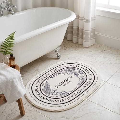 Black and White Bathroom Rug 20x32inch Super Soft and Plush, Cute Aesthetic Bath Mat Non-Slip, Machine Washable Bath Rugs for Bathroom Shower Toilet Tub Bathmat Carpets thumbnail 2