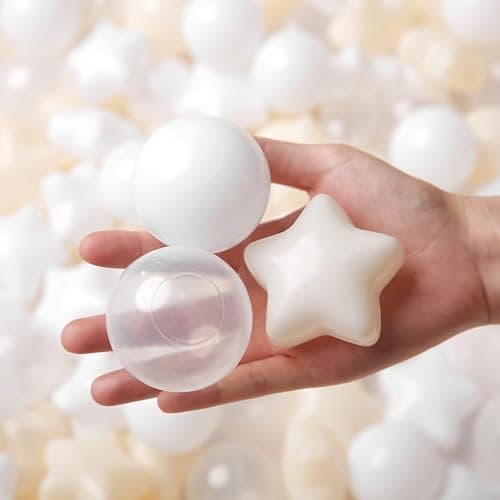 TRENDPLAY Star Ball Pit Balls for Toddlers -50 100 200 Count Star Balls Different Shapes, Non-Toxic Plastic Balls for Safe Play, Boys Girls Festival Party Decoration thumbnail 2