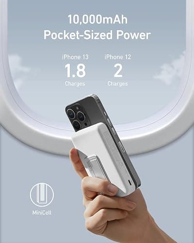Anker 633 Magnetic Battery, 10,000mAh Foldable Wireless Portable Charger, 20W USB-C Power Delivery Power Bank with Stand, Magsafe-Compatible for iPhone 16/15/14/13/12 Series thumbnail 4