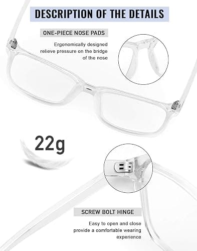 TEAPLMTT Oversized Square Blue Light Blocking Glasses Anti Glare Computer Glasses thumbnail 4