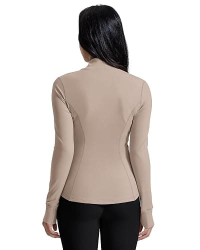 AVGO Womens Running Jackets Lightweight Slim Fit Workout Jacket Zip Up Athletic Track Gym Tops with Pockets & Thumb holes thumbnail 3