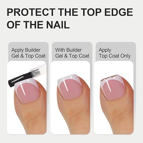Vansiho Press on Toenails Short, Pink White French Tips Toenail Press on Square for Women, Soft Gel Fake Toe Nails, Acrylic Nails Soak off Toe Nail Home DIY 15 Sizes thumbnail 4