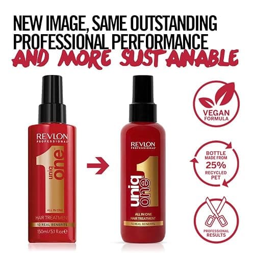 REVLON PROFESSIONAL UniqOne Hair Treatment | All-in-One Heat Moisturizing Leave-In with 10 Benefits, Repair for Damaged Hair, Frizz Control, for Women & All Hair Types thumbnail 3
