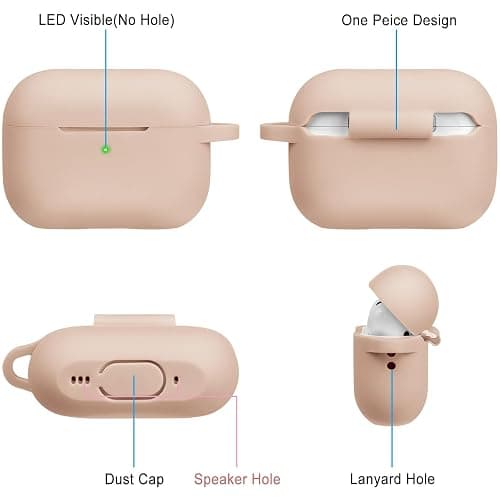 Case for Apple Airpods Pro 3 (2025) - VOTILE Airpods Pro 3 Cases Cover Women Silicone iPods Pro 3 Earbuds Wireless Accessorie Charging Cases Girl Bling Keychain for Airpod iPods Pro 3 - Milk Tea thumbnail 3