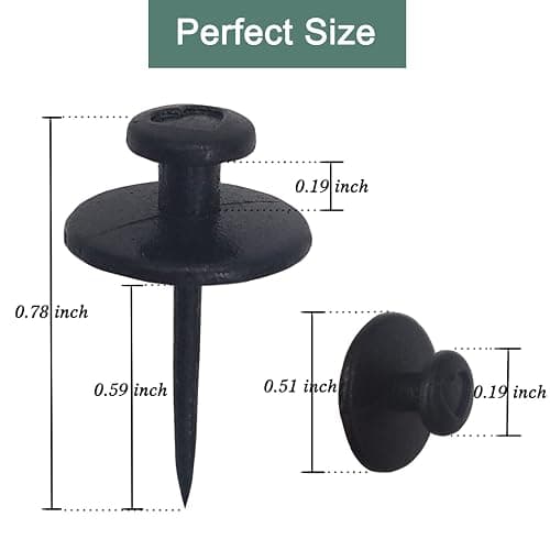 30 PCS Push Pins Picture Hangers Wall Hooks, Double Headed Thumb Tacks for Wall Hangings, Renter Friendly Decor Small Picture Frame Hangers for Drywall Cork Board Home Office Photo Decorations(Black) thumbnail 2