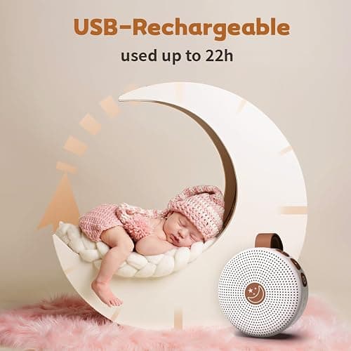 Mini Portable White Noise Machine Sound Machine with 30 Soothing Sounds for Baby Kids Adults Sleeping 32 Volume Levels Rechargeable Brown Noise Sleep Machine for Office Privacy Travel Sound Therapy thumbnail 3