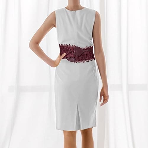 Manfnee Women Faux Leather Wrap Belt fashion wrap cinch belts Wide Waistband Belt for Dress thumbnail 4
