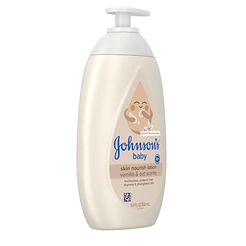 Johnson's Skin Nourishing Baby Lotion, Vanilla & Oat Scents, Hypoallergenic Baby Body Lotion for 72 Hour Hydration Until Baby's Next Bath Moisturizes & Protects from Dryness, 16.9 fl. oz thumbnail 3