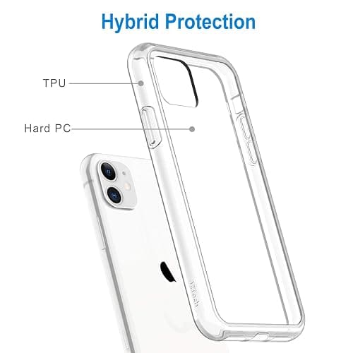 JETech Case for iPhone 11 6.1-Inch, Non-Yellowing Shockproof Phone Bumper Cover, Anti-Scratch Clear Back (Clear) thumbnail 3