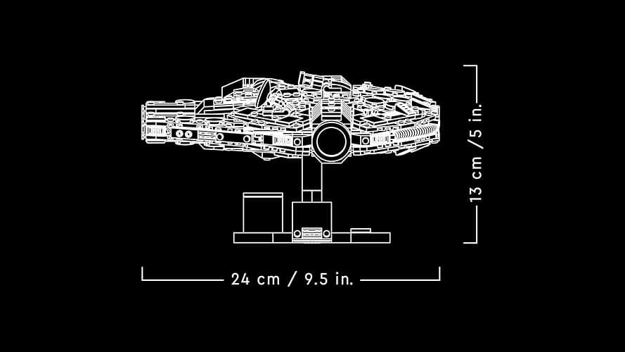 LEGO Star Wars 75375 Millenium Falcon - Collectible Starship Building Set for Adults - incl. a Display Stand & Nameplate for Fun Desk Decor - Gift for A New Hope Fans thumbnail 3