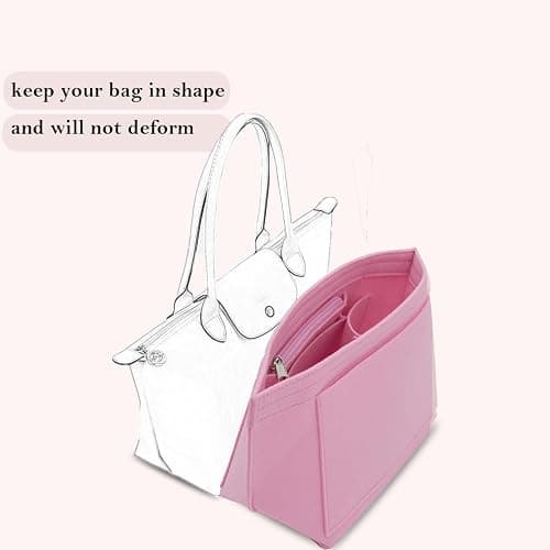 D.DUO Bag Insert Organizer, purse accessories,Suitable Longchamp long handle tote organizer (Beige, L（long handle）) thumbnail 3