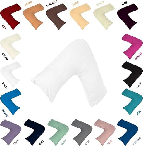 Comfy Nights Orthopedic V Shape Pillow Extra Support For Head, Neck & Back with Free Cover - Grey thumbnail 2