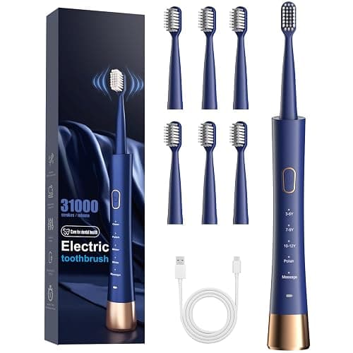 JTF Orthodontic Electric Toothbrush for Braces: 6 U-Shaped Soft Brush Heads, 5 Brushing Mode, 2Min Timer, IPX7 Waterproof, Deep Oral Clean, Rechargeable Sonic Toothbrushes for Tooth with Dental Device - Image 1