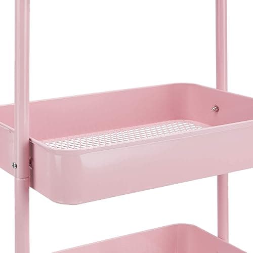 Amazon Basics 3-Layer Kitchen Trolley with 360 Degree Wheels for indoor and outdoor use, Dusty Pink thumbnail 7