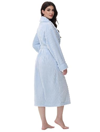 Yurhap Premium Robes for Women - Super Soft Cozy Fleece Womens Robe Plush Long Bathrobe thumbnail 2