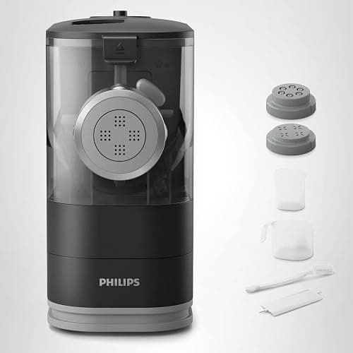 Philips Kitchen Appliances Compact Pasta and Noodle Maker, Viva Collection, Comes with 3 Default Classic Pasta Shaping Discs, Fully Automatic, Recipe Book, Small, Black (HR2371/05) thumbnail 13