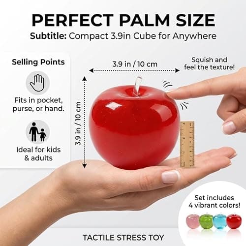 Carrot Squishy, Banana Strawberry Peach Peanut Apple Dragon Fruit Cherry Squish Giant Jumbo 5.5 Inch Vegetable Realistic Moldable Slow Rise Relaxing Sensory Fidget Toy Squeezable Ball(Apple B) thumbnail 2