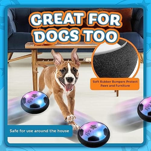 Let Loose Moose Hover Soccer Ball, Set of 2 LED Soccer Ball Toys, Gifts for 8 Year Old Boys, Indoor LED Floating Football for 7 Year Old Kids, Boy Birthday Gifts Age 4-6, 6-8, 8-12 Fun Sport Toy thumbnail 5