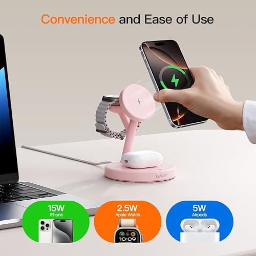 2025 3 in 1 Charging Station for Apple iPhone AirPods Watch with Mag-Safe Charger Wireless Charger Stand for iPhone Air1716 15 14 13 12 Series AirPods iWatch Series - Gifts for Wife & Husband thumbnail 2