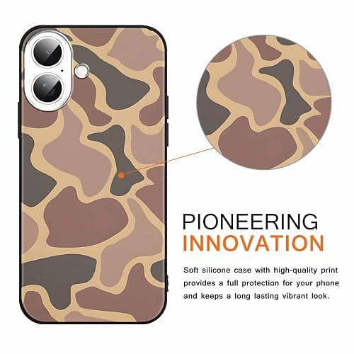 Yomjew 2 Pack Army Brown Camo Phone Case for iPhone 16 6.1 inches, Cool Durable Pattern Flag Anti-Scratch Soft Slim Flexible Protective Shockproof TPU Funda Cover for Men Boys thumbnail 2