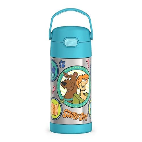 THERMOS FUNTAINER Water Bottle with Straw - 12 Ounce - Kids Stainless Steel Vacuum Insulated Water Bottle with Lid, Scooby-Doo - Scooby-Doo - 12 Ounces