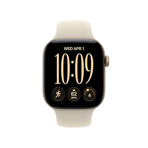 Apple Watch Series 12 GPS + Cellular 42mm Smartwatch | Light Gold Aluminum Case, Sand Sport Band - S/M. Health + Fitness + Sleep Tracking, Heart Rate, Safety thumbnail 2