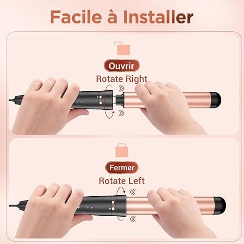 BESTOPE MIX Boucleur 3 Tete Fer a Boucler-[22mm] Boucleur a Cheveux en Céramique Fer à Friser 2 Températures, Fer a Onduler Chauffage Rapide pour Cheveux Longs, Courts thumbnail 7