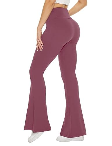 TNNZEET Black Flare Leggings for Women, Crossover Yoga Pants with Pockets Bootcut Flared Leggings thumbnail 2