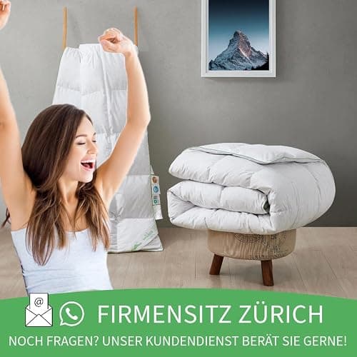 Welldora Komfort Bettdecke 220x240 | 2380g extraweiche Federn & Daunen | Fachärztlich geprüft, Oeko-Tex, Allergiker | RDS Zertifiziert für Tierwohl | Ganzjahres Federbett Daunendecke 220x240 thumbnail 9