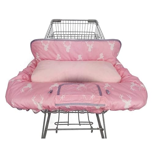 Shopping Cart Covers for Baby Girl Cart Cover for Babies, Infant High Chair Cover, Machine Washable, Non-Slide degisn (Pink Deer) thumbnail 5