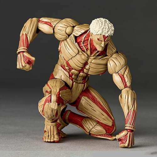 LUNK Reiner Braun Action Figure Movable Joints Anime Figures Statue with Interchangeable Accessories Fighting Titan Form Eren Jaeger Figurine Collectible 6.7IN thumbnail 6