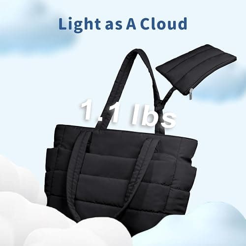 TOPDesign Puffer Tote Bag for Women, Lightweight Puffy Handbag with Compartments, Quilted Shoulder Bag for Work, Travel, Gym thumbnail 4