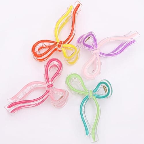 4 Pcs Bow Hair Clips Elegant Hair Claw Butterfly Hair Accessories for Girls Nonslip Butterfly Clips Hair Styling Accessories for Women thumbnail 2